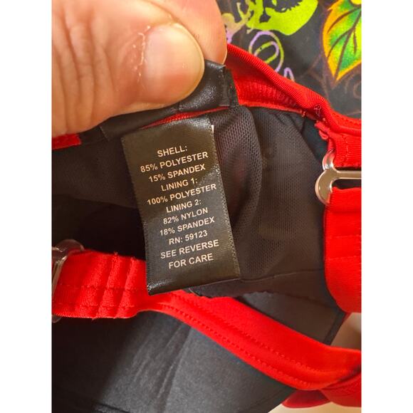 XOXO Retro Tattoo Sparrow Print Plus Size Adjustable One Piece Swim Suit 3X - Picture 4 of 7